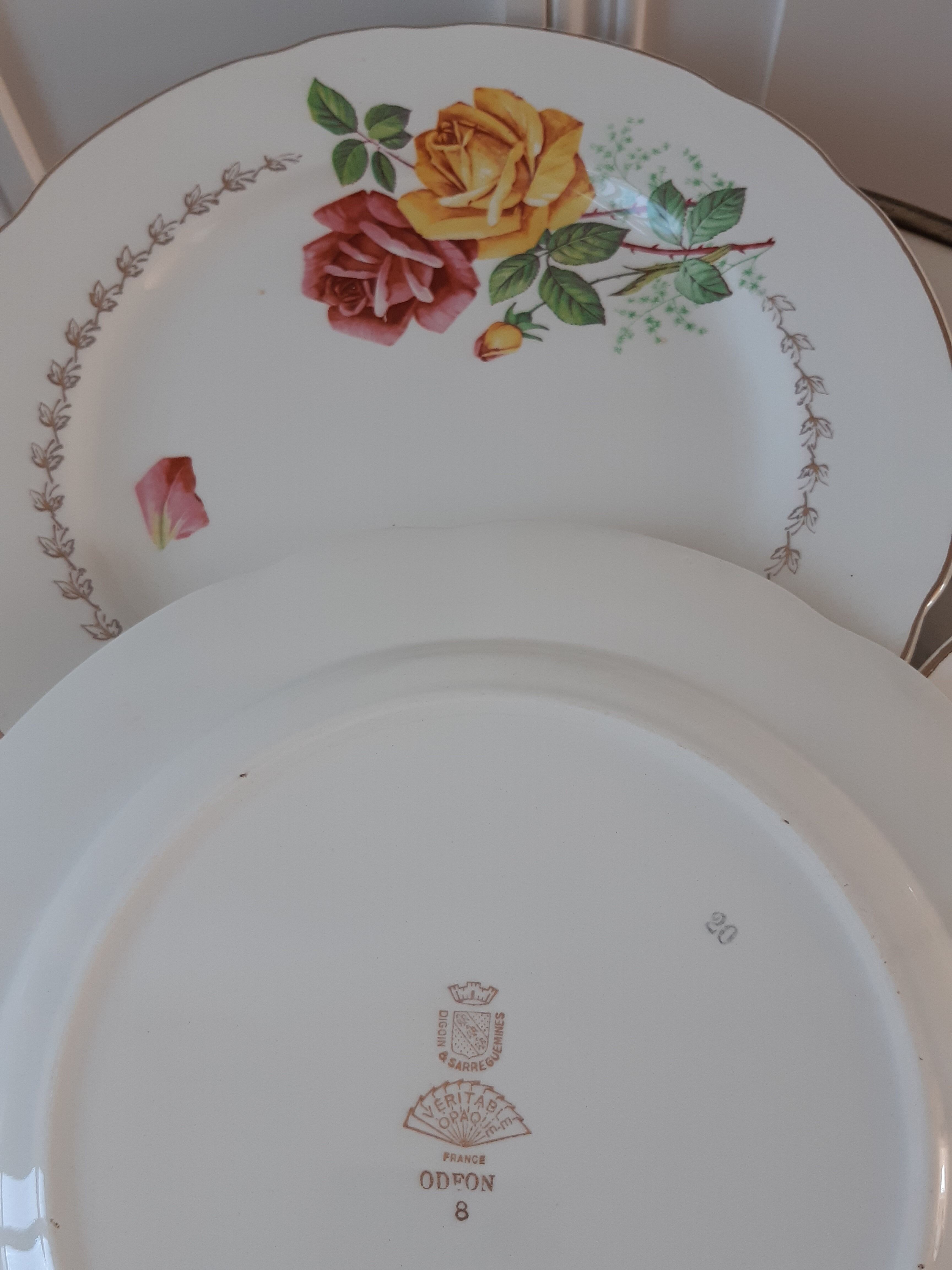 Set of 5 flat plates Digoin model Odeon