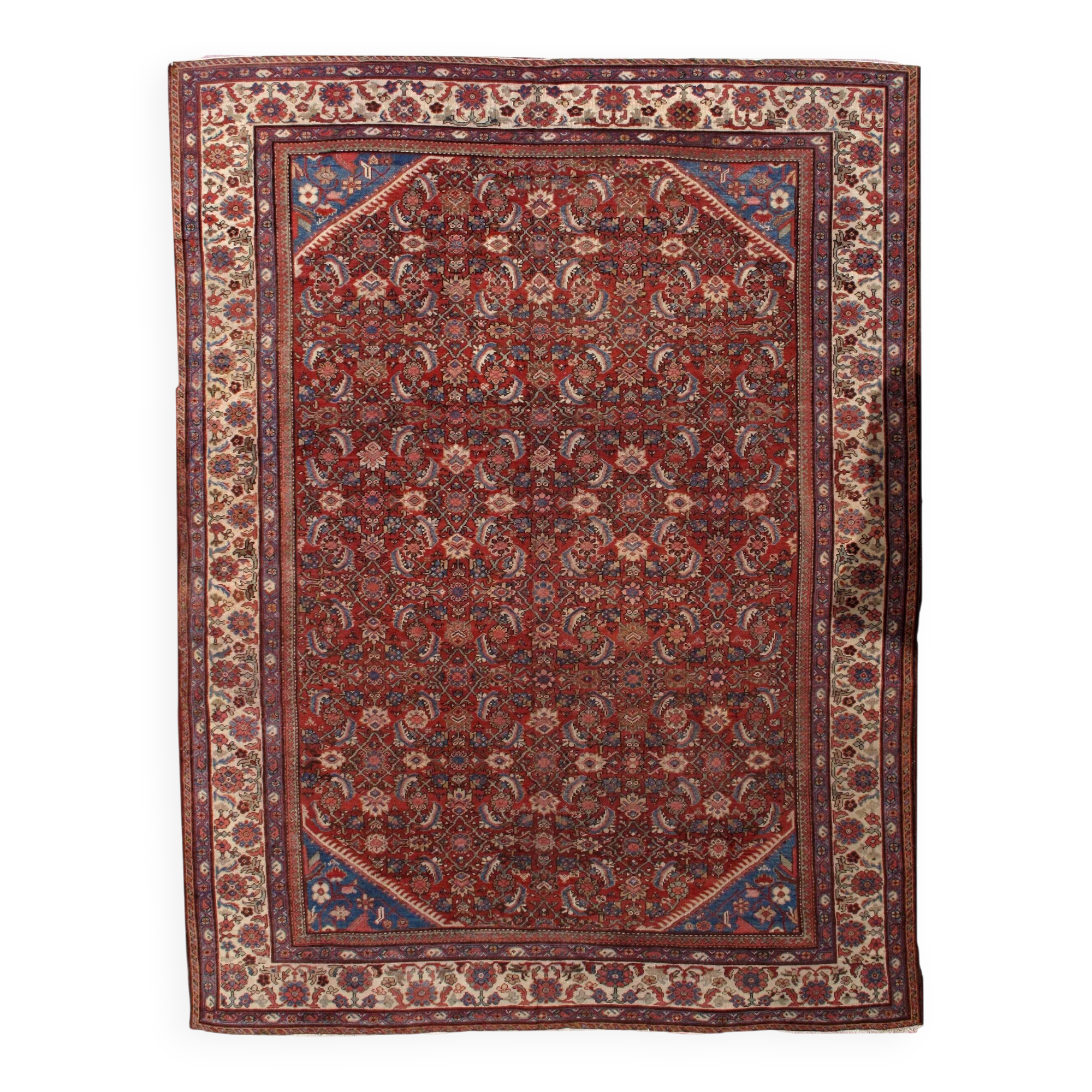 Hand made antique Persian Mahal rug 274cm x 359cm 1900s - 1B212