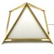 Golden brass Pyramidal table lamp, Christos, Italy 1970