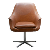 Vintage swivel desk chair in imitation leather