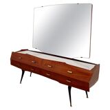 Crédence en bois avec miroir Vittorio Dassi Italie 1960