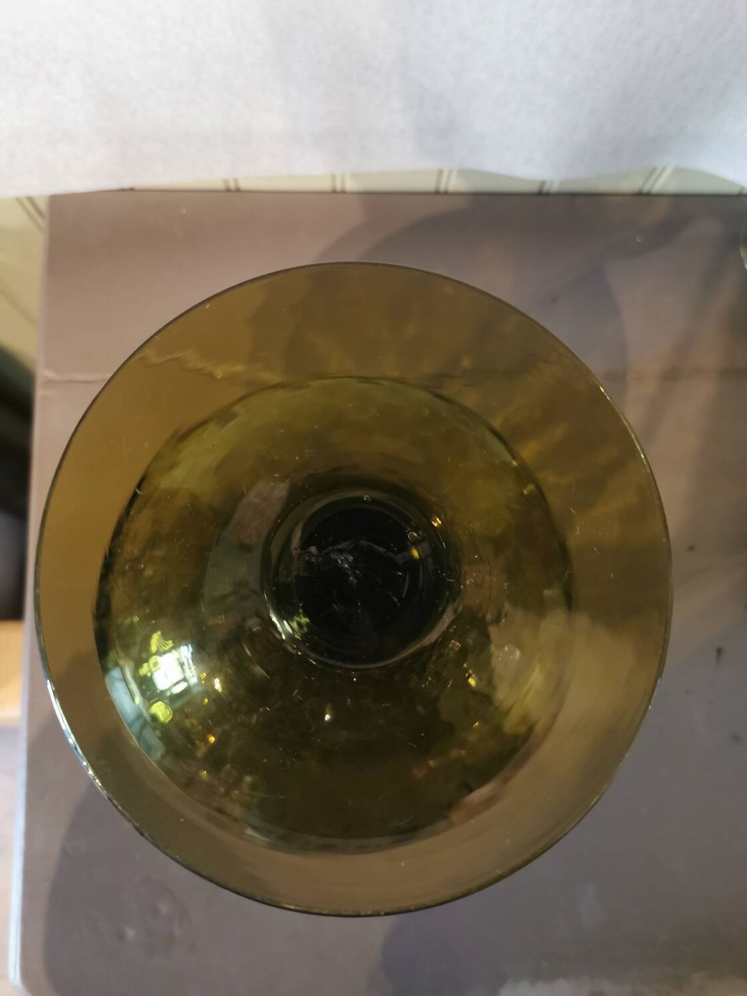 Vase tulipe vintage verre ambré
