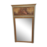 TRUMEAU wood gilded stucco beveled glass in the style of the 18th century
