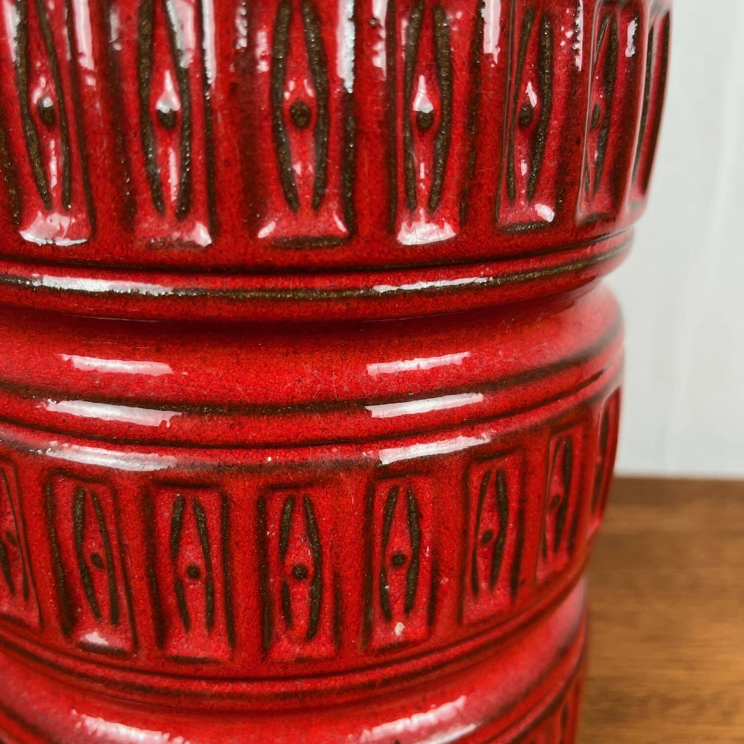 Large West Germany red glazed ceramic vase