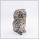 Vintage Silver Plastic Owl Ice Bucket - 1970's