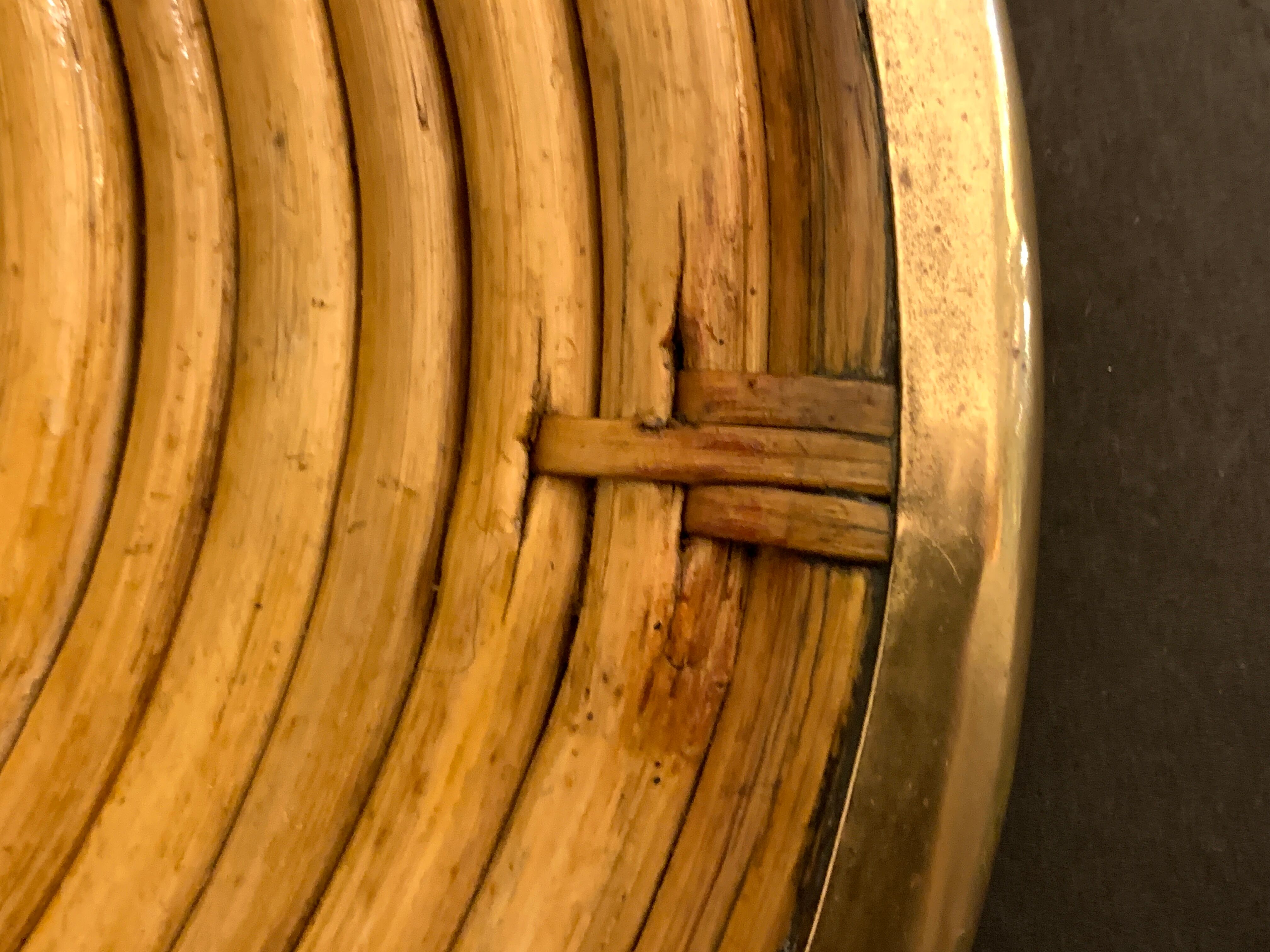 Round rattan and brass underside, 1960