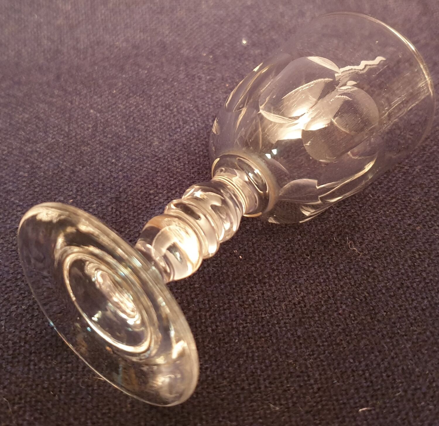 7 antique crystal shot glasses