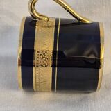 Litron cup porcelain from limoges legle blue from the oven and fine gold a464