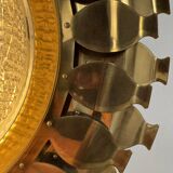 Vintage brass and pressed glass wall light, Sweden, 1960.