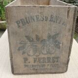 Old crate has plums wood