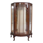 Vitrine Art Déco anglaise sur pieds ornés, années 1930
