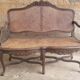 Louis XV rattan cane bench, 19th century