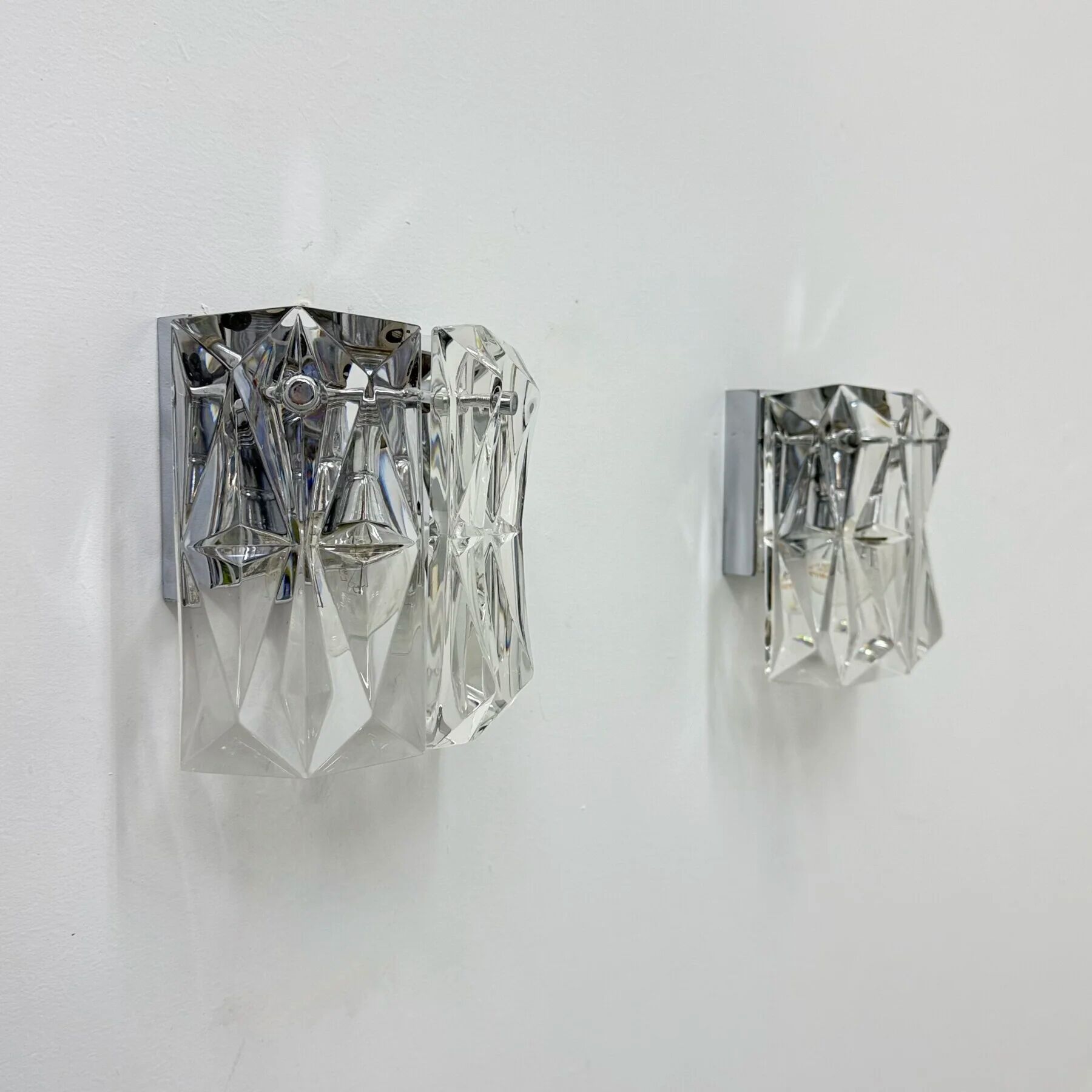 Pair of crystal sconces by Kinkeldey, Germany, 1970s