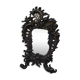 Antique bevelled bronze table mirror on stand, late 19th century.
