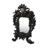 Miroir de table sur pied en bronze ancien biseauté Fin XIXe