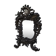 Antique bevelled bronze table mirror on stand, late 19th century.