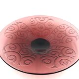 Art deco violet glass centerpiece, Le Verre Francais, Charles Schneider, France, 1930s