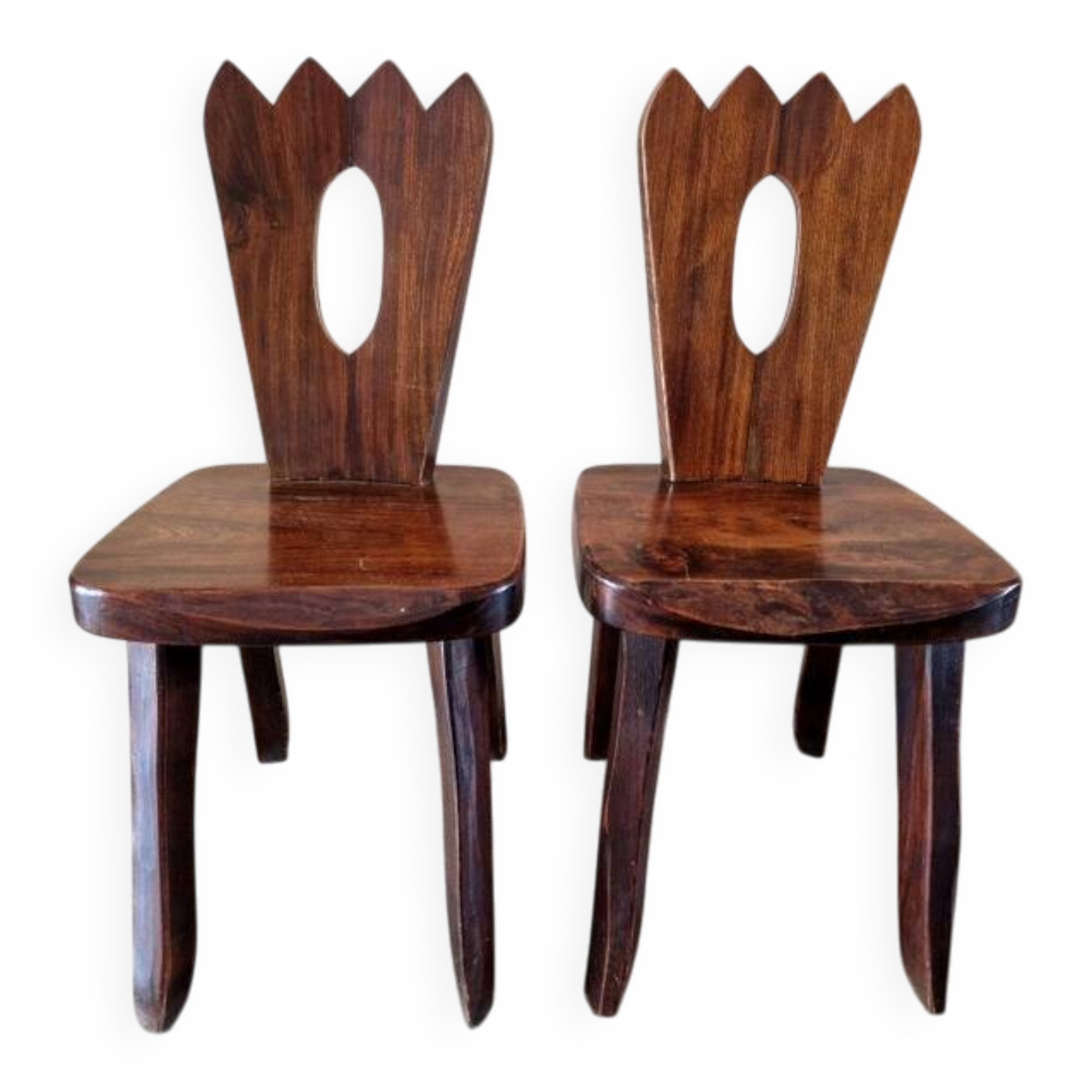 Olavi Hanninen (1920-1992) - Paire de chaises en orme teinté - Modèle King