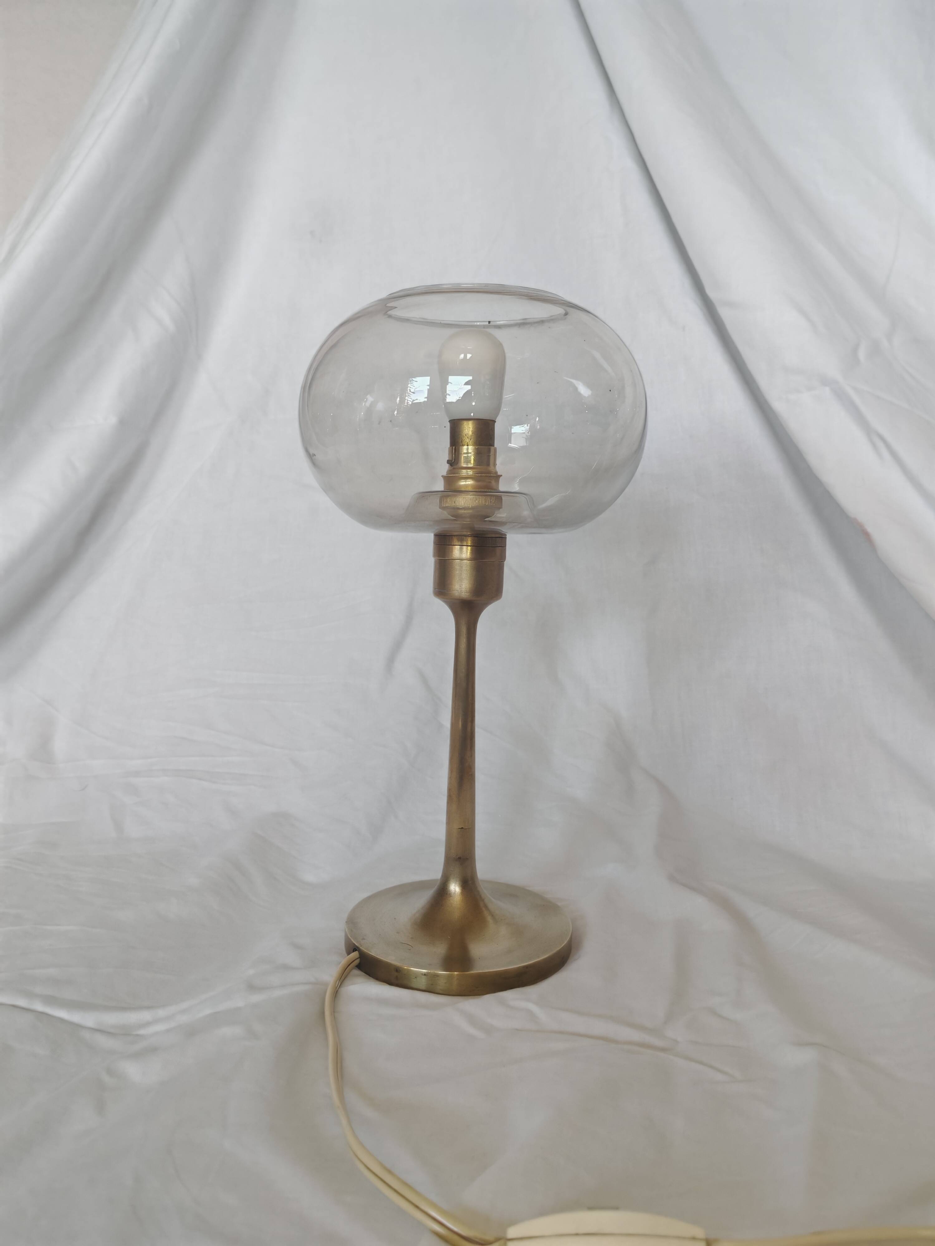Sciolari style brass and glass lamp, 1970