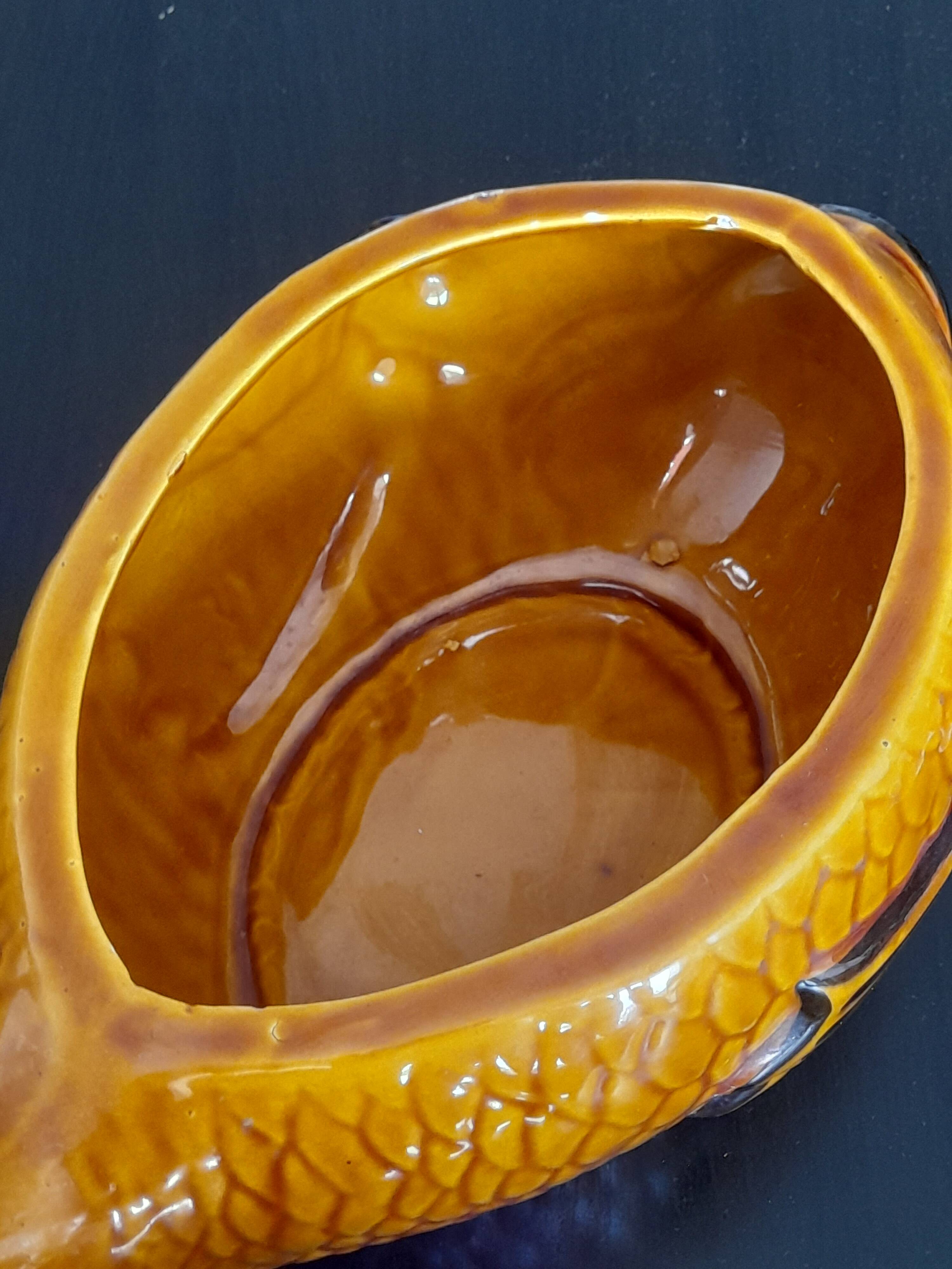 soupière poisson en majolique de Vallauris
