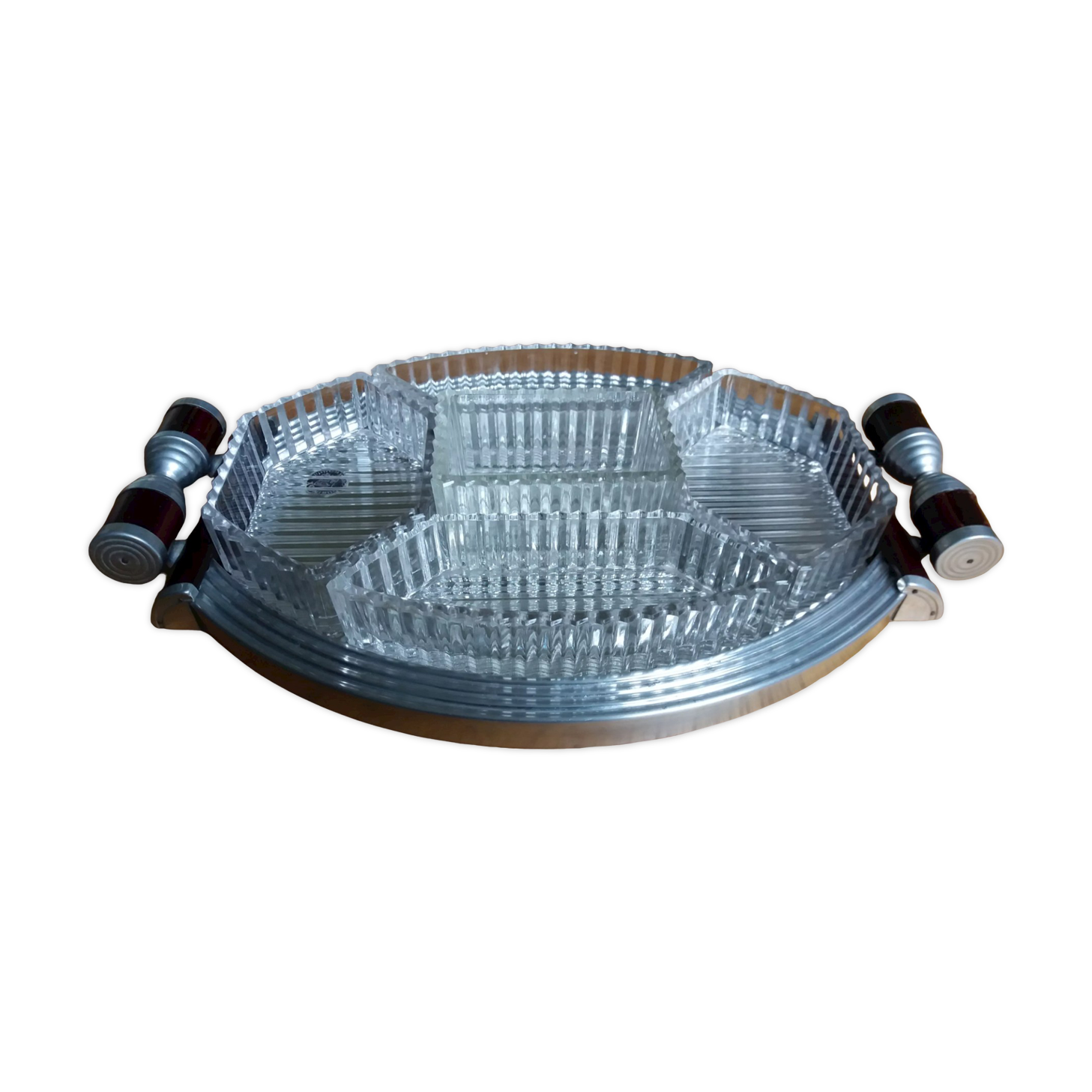 Durinox art deco mirror aperitif tray