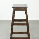 Antique English oak stool / joint stool from the 18th century