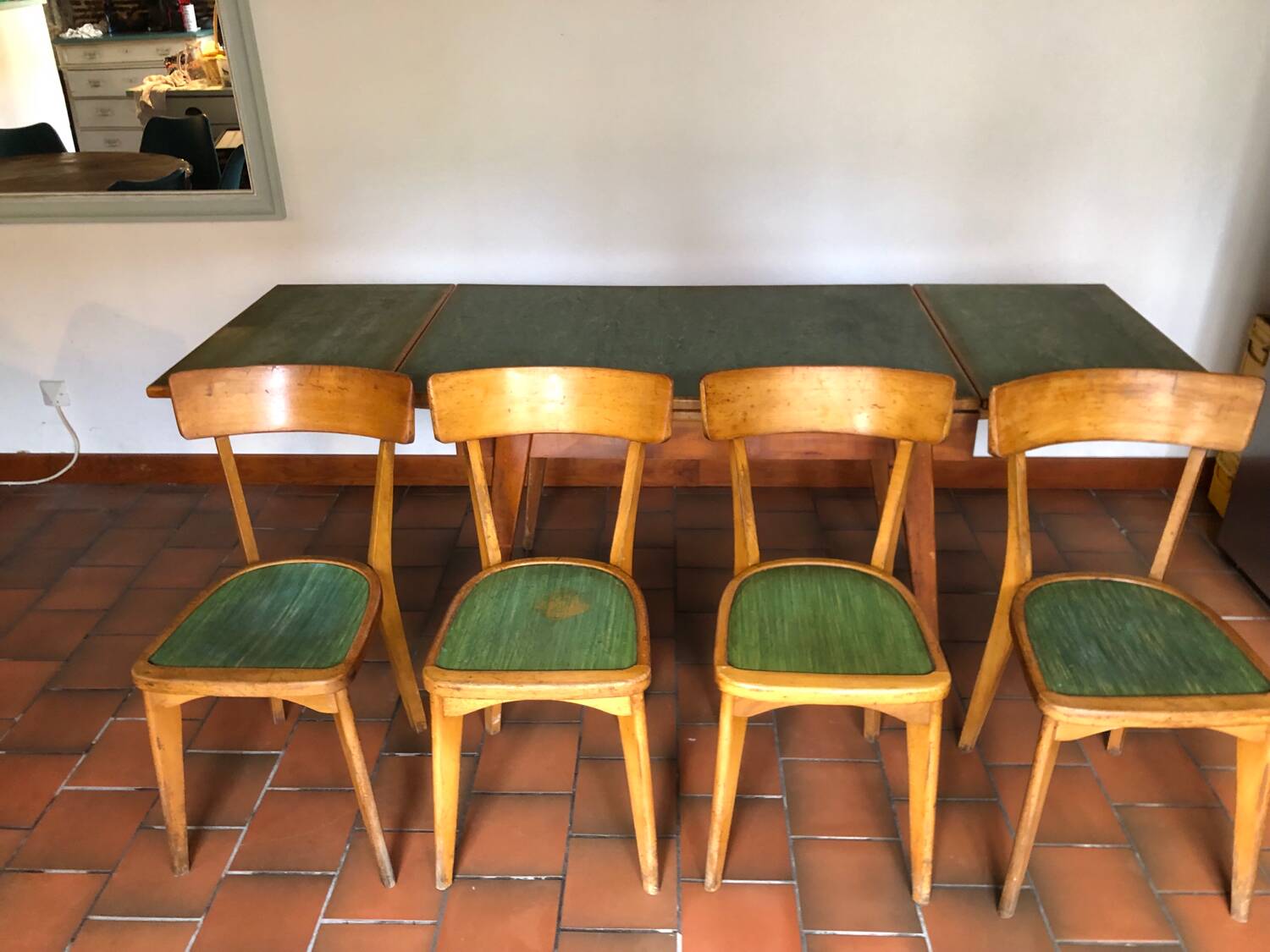 Table et chaises scandinave vintage