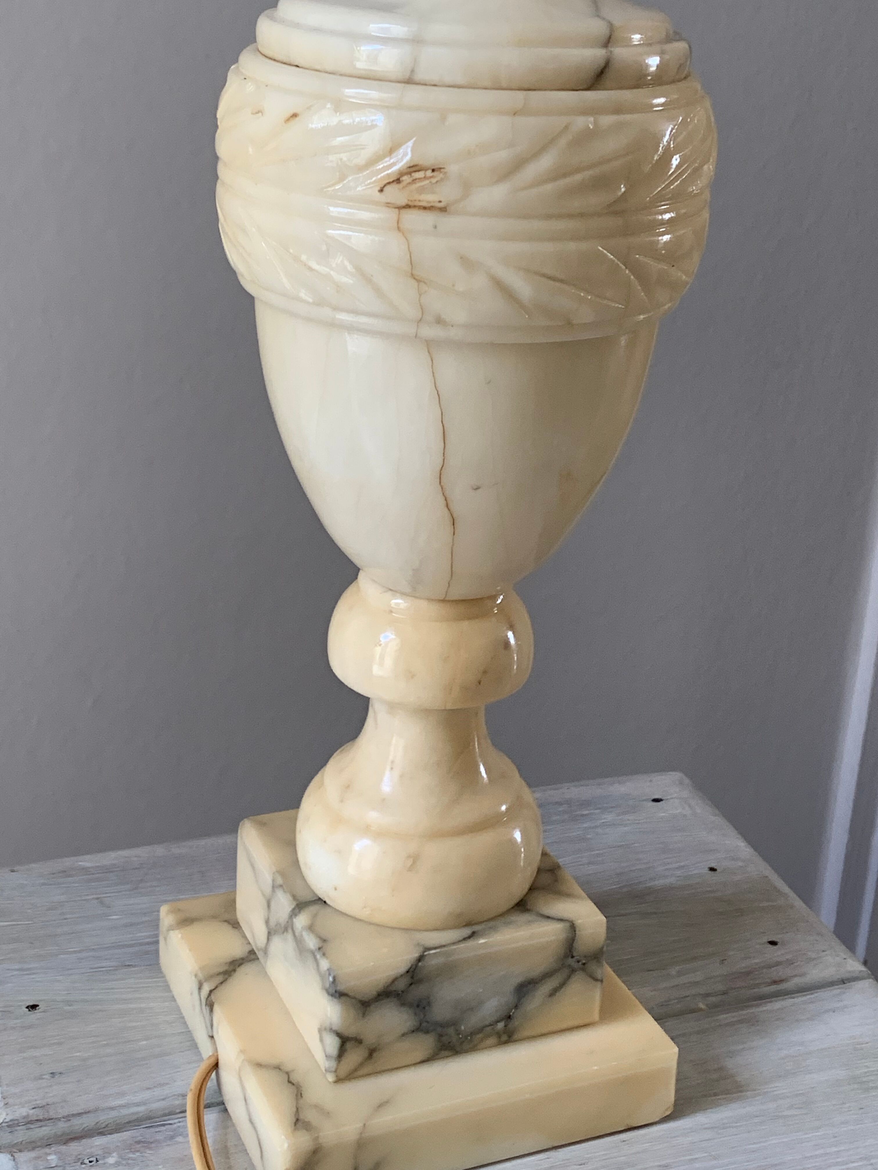 Vintage marble lamp foot