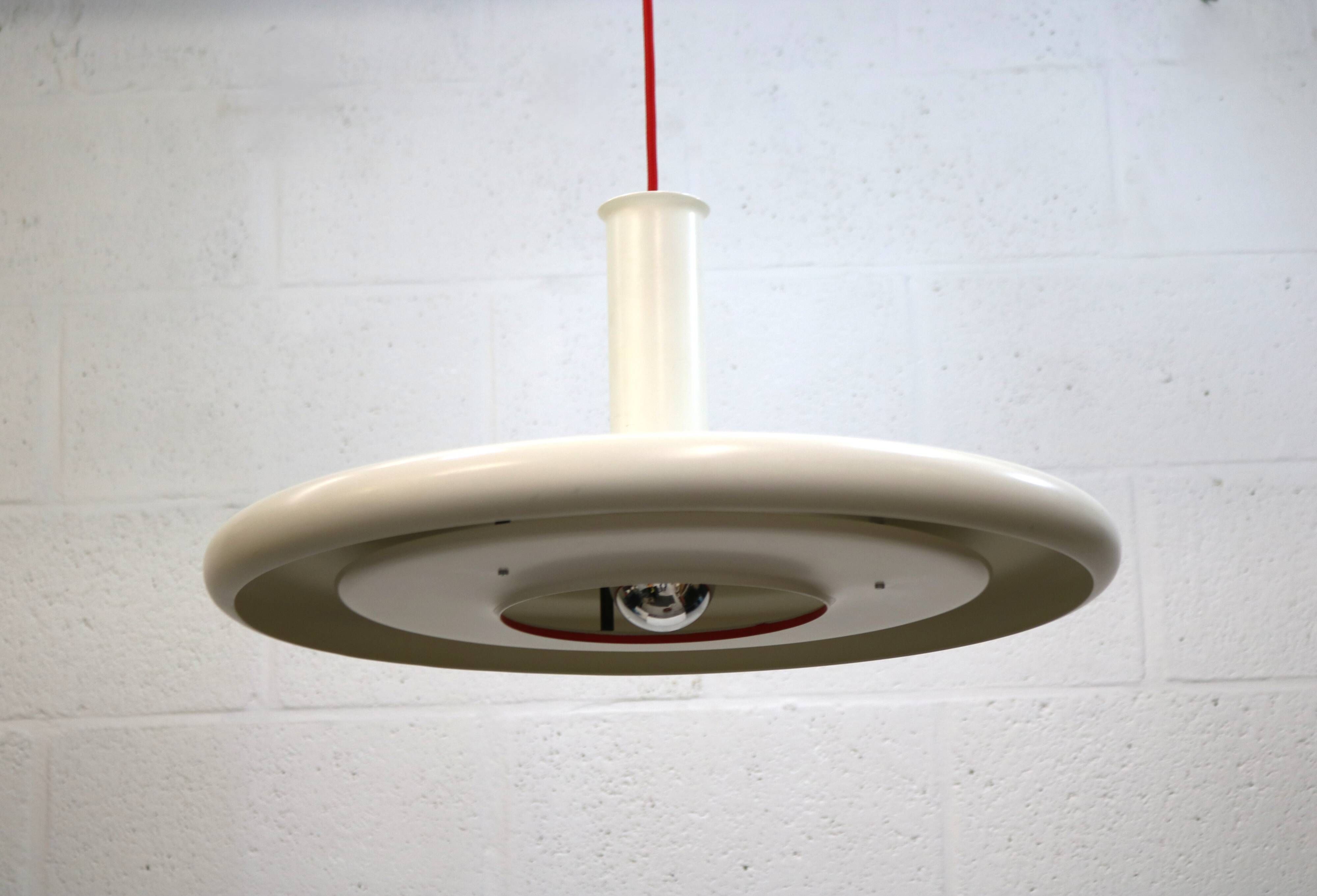 White XL Fog & Morup Optima Pendant Lamp: Hans Due Design, Denmark 1970s