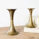 Pair of Midcentury brass candlesticks, flared shape.