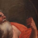 Antique Italian painting of Saint Jerome from the 17th century