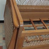 Vintage Rattan Baby Bed