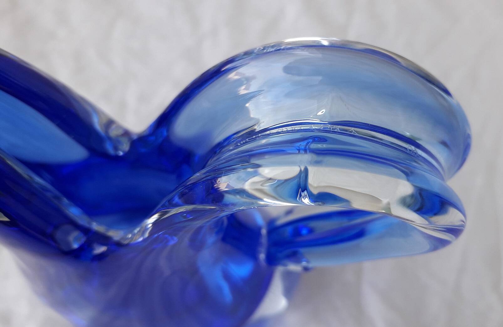 Vase pichet verre bleu Murano Flavio Poli Seguso