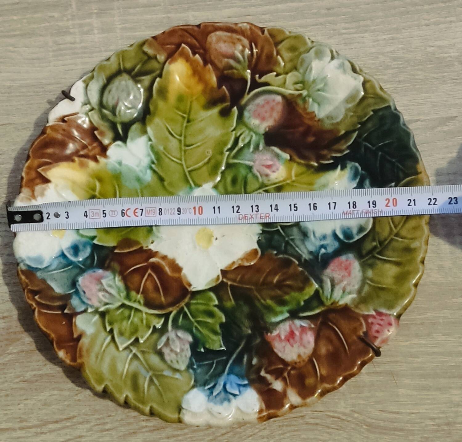 Ceramic Majolica Barbotine Plate
