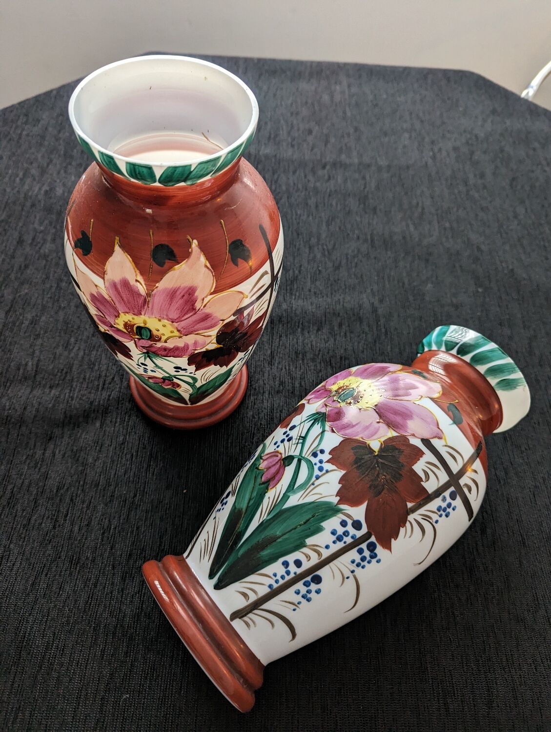 Pair of opaline vase