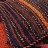 Bold Striped Wool Kilim Cushion Cover Handmade Scatter Pillow 35x35cm