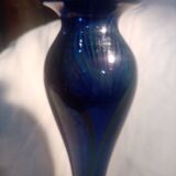 Superb old glass paste vase signed Rick Strini
