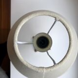 Brass table lamp and linen lampshade 50s