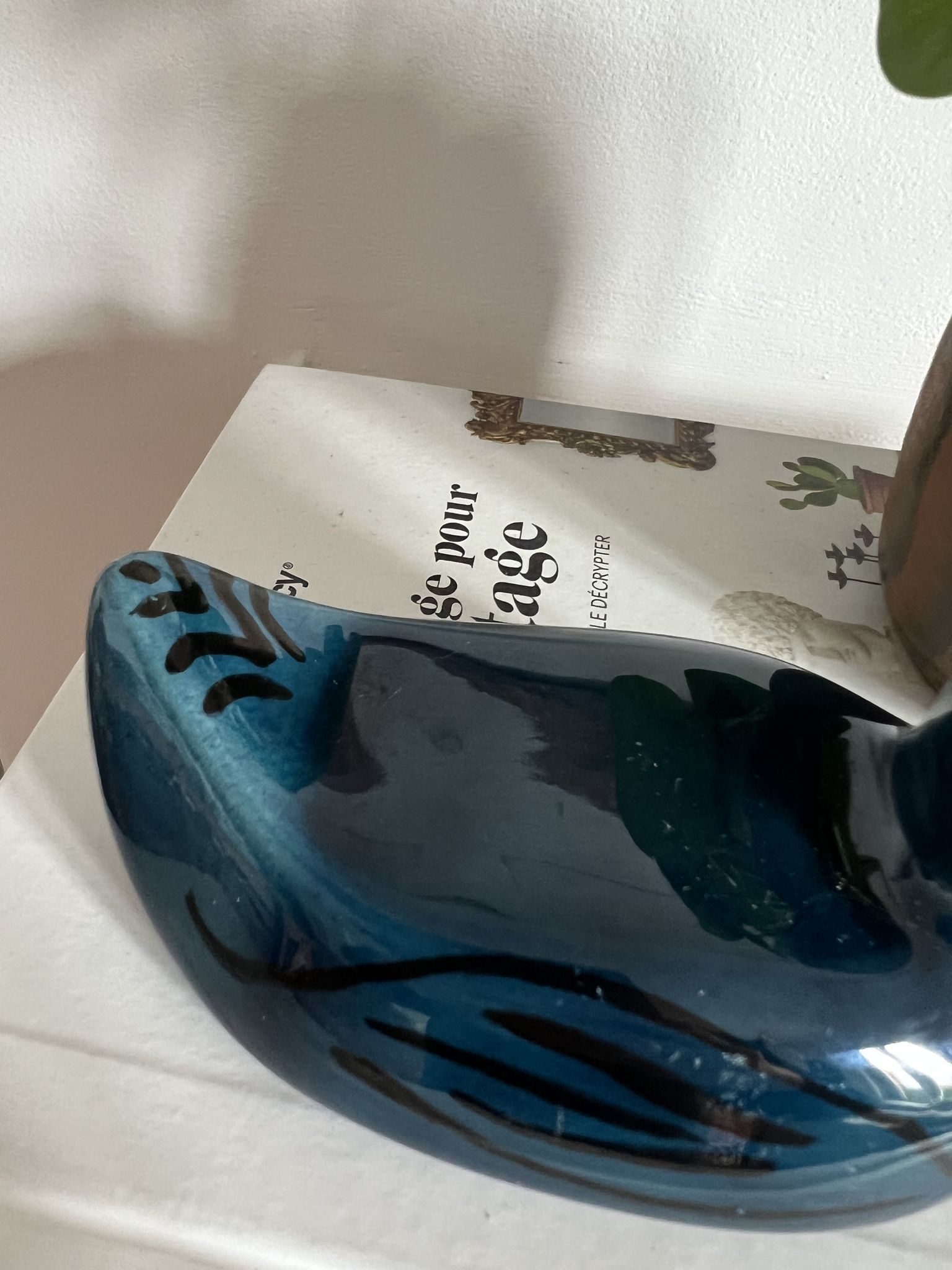 Decorative ceramic duck painted and signed, vintage