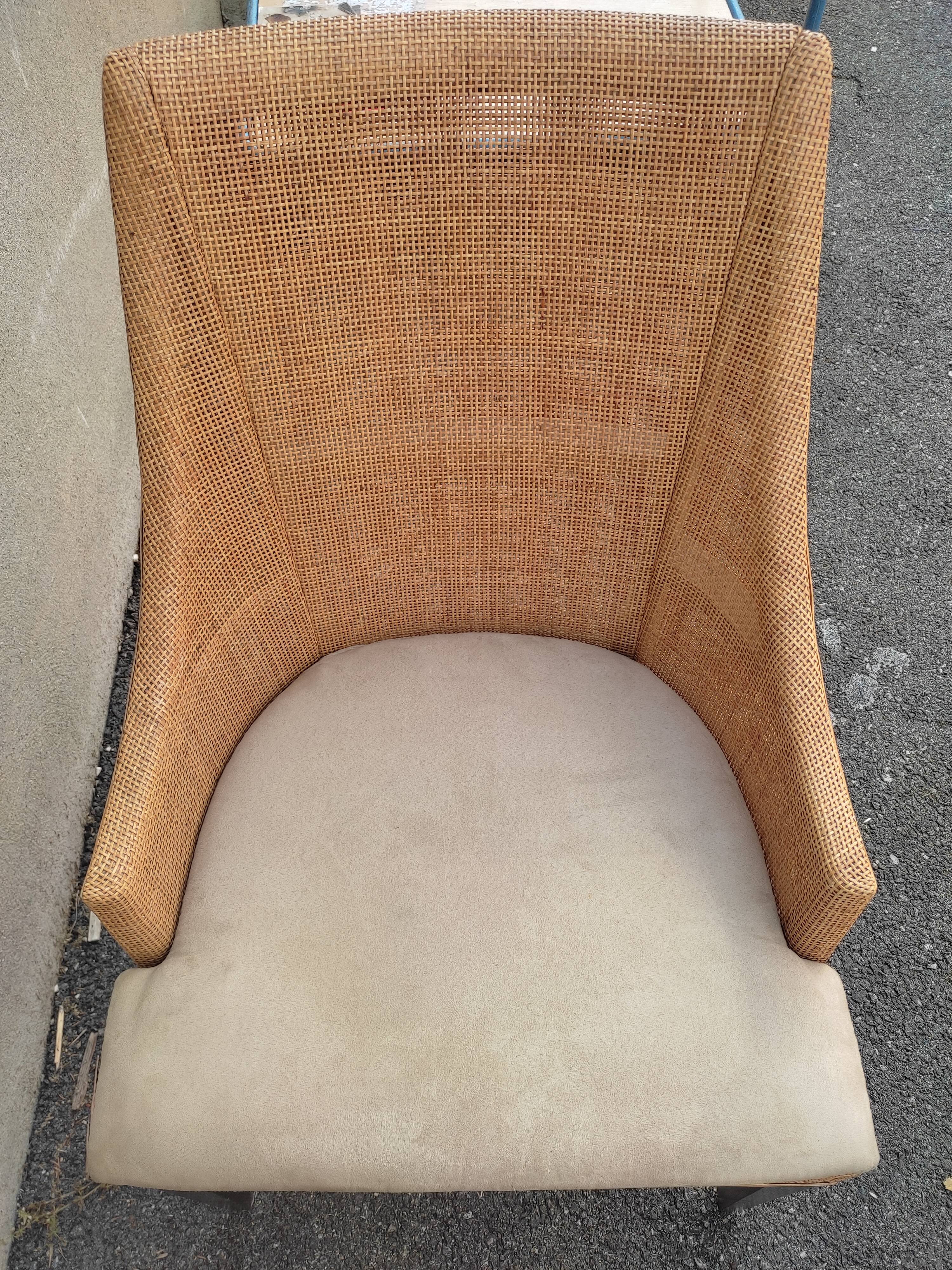 Canine rattan armchair
