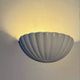 Pair of vintage seashell wall sconces, matte white, France 1970