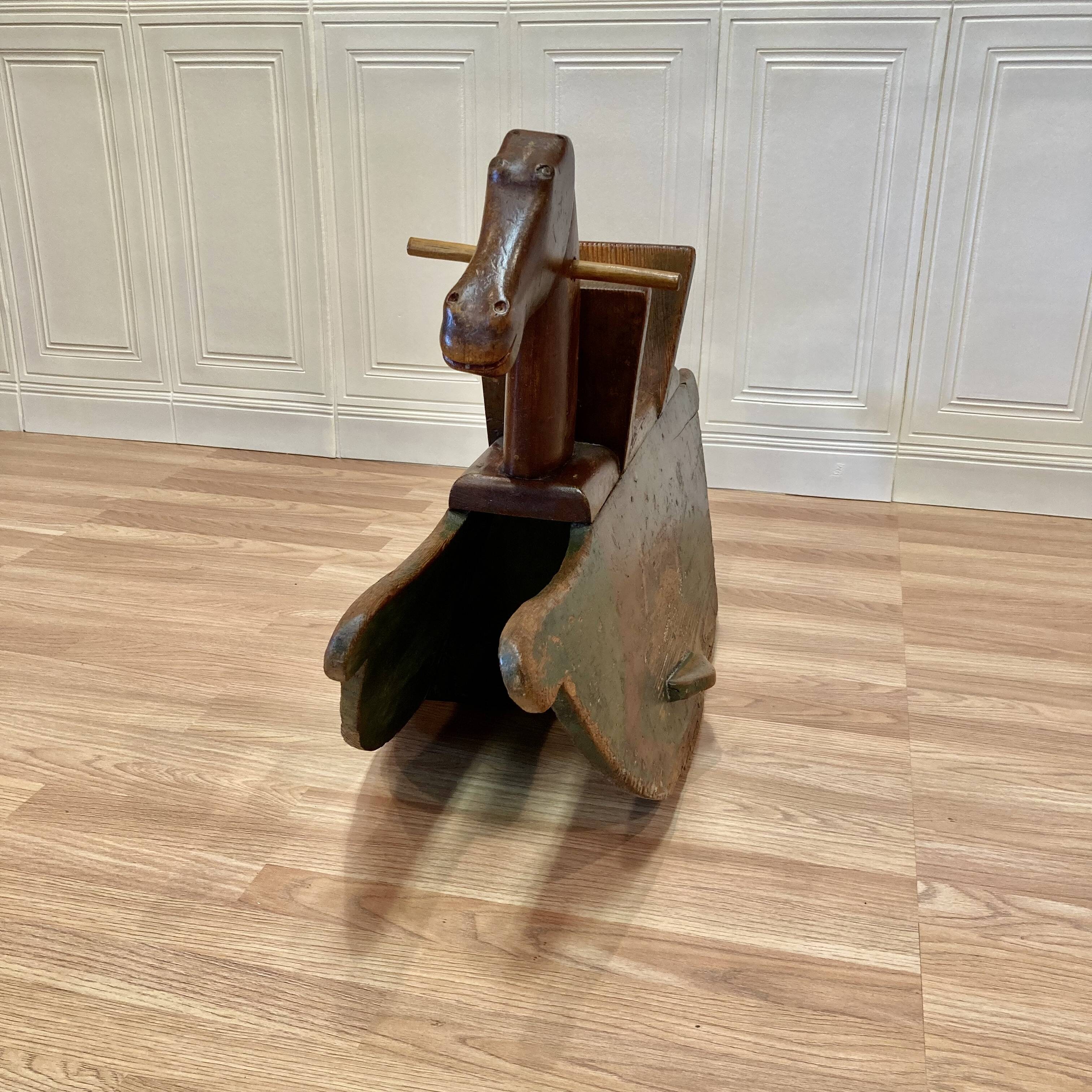 Wooden rocking horse 1950