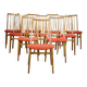 Mid-Century Dining Chairs in Walnut, Set of 10, 1960s