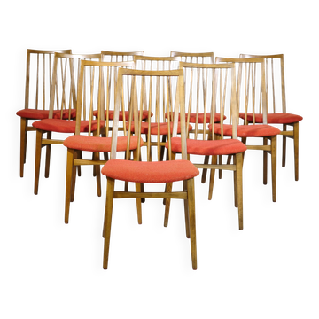 Mid-Century Dining Chairs in Walnut, Set of 10, 1960s