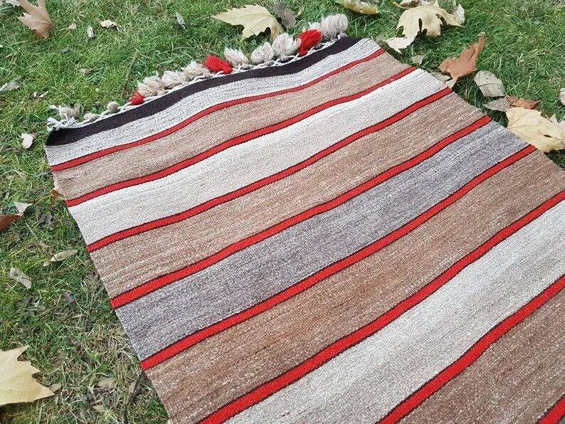 Vintage Turkish hallway rug 60x930 cm