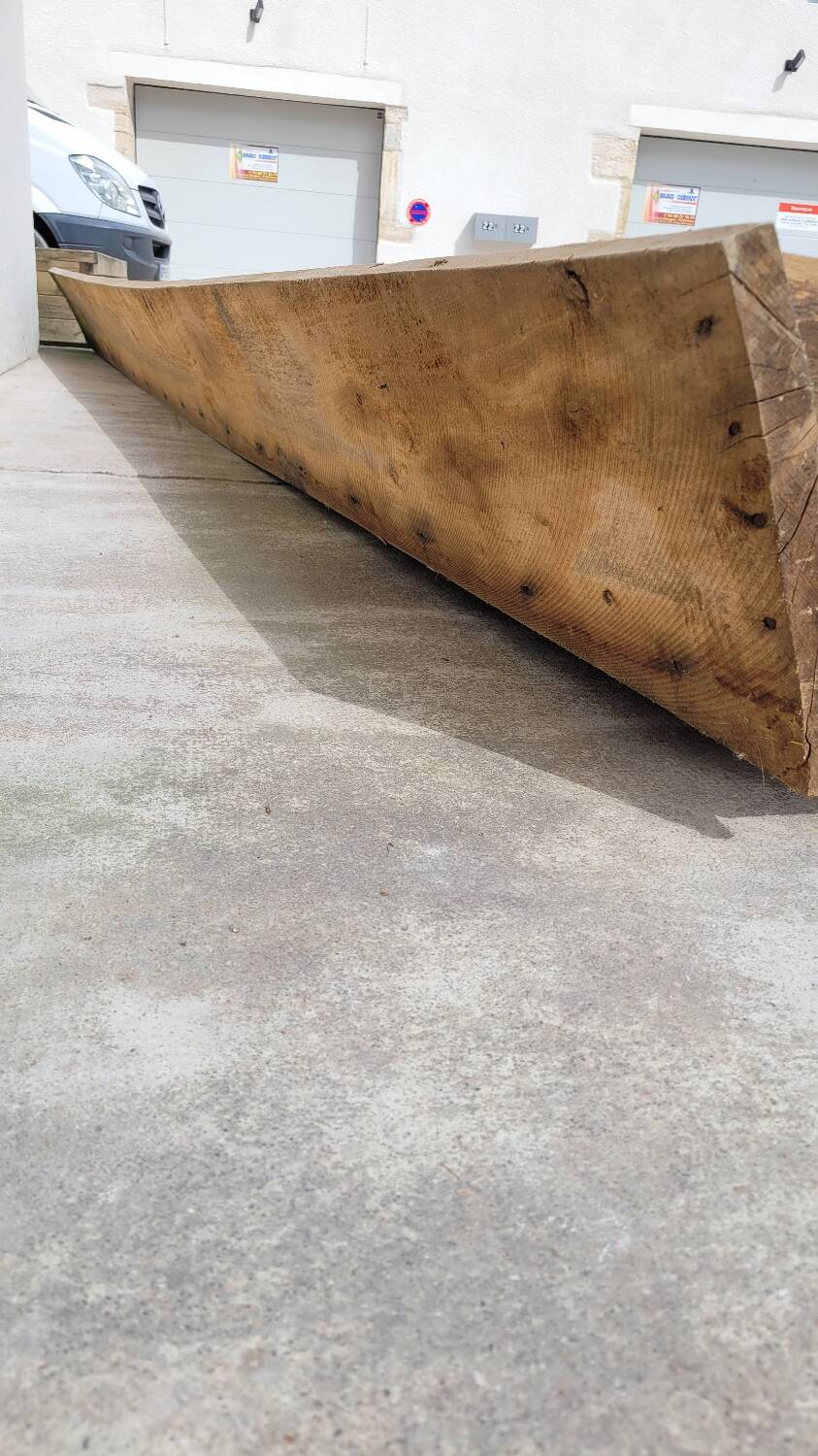 Old wooden trough Oak trough planter