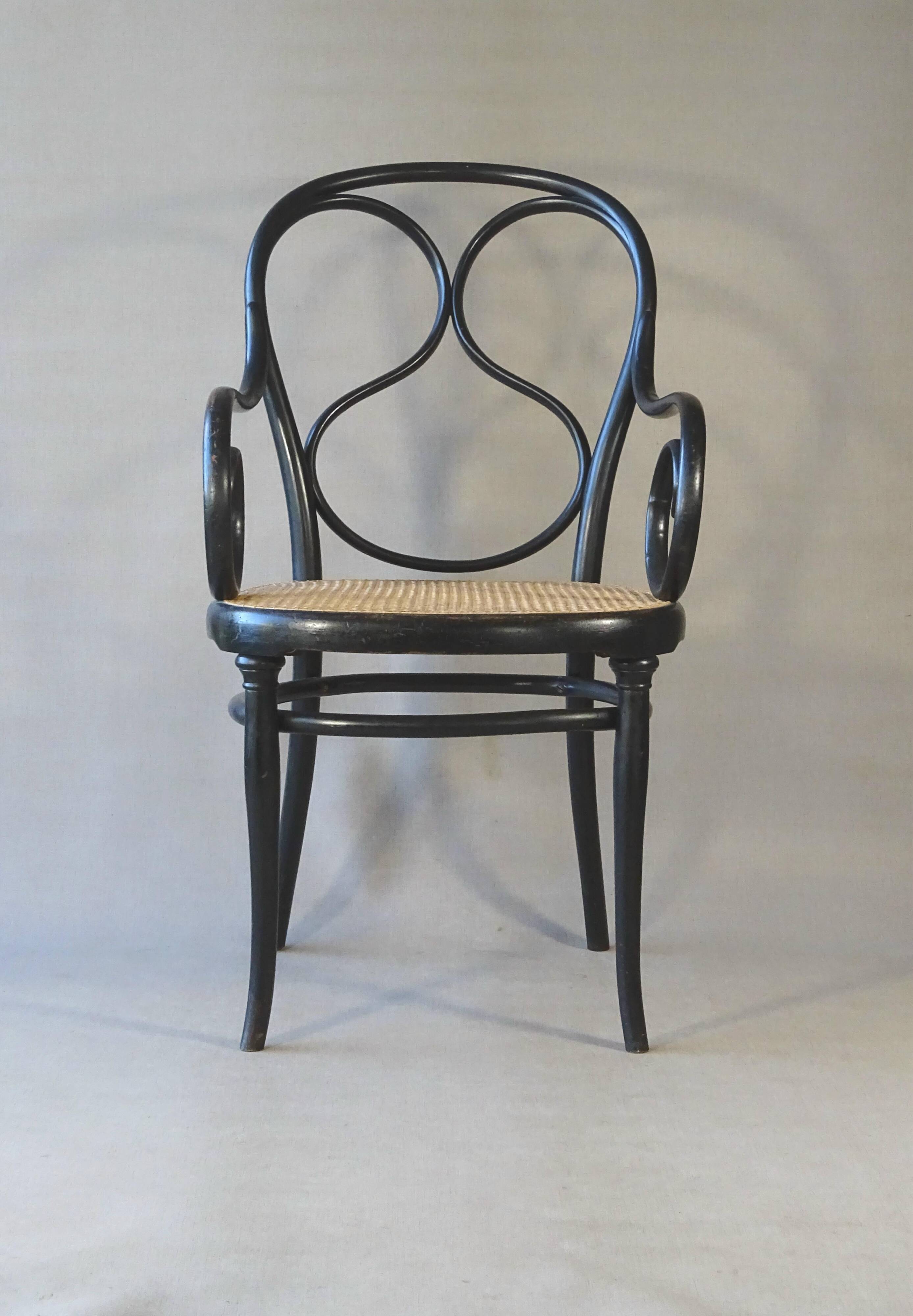 Fauteuil Thonet N°12 D'Époque 1870 - Bois Clair Marron, Style Antique Français