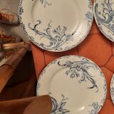 6 plates with dessert iris Clairefontaire