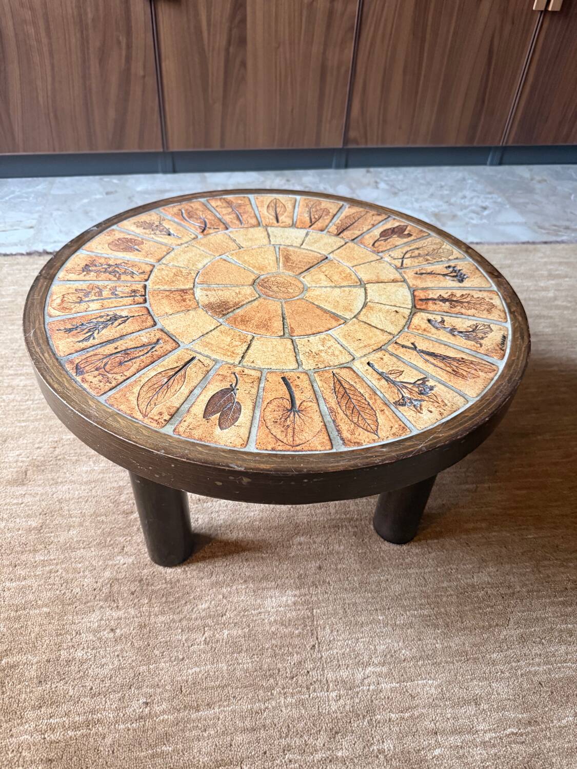 Roger Capron Vallauris vintage herbarium ceramic coffee table