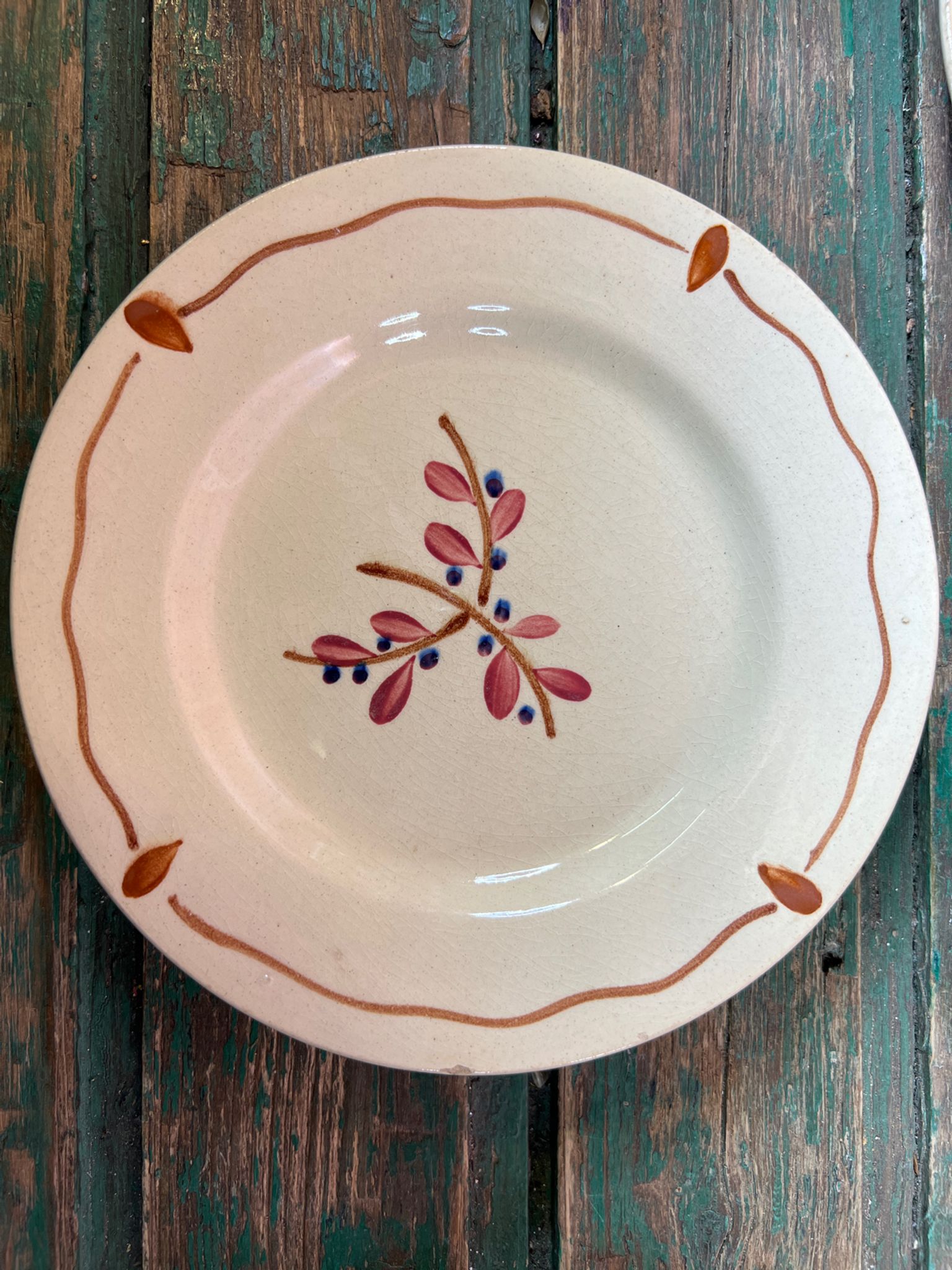 5 assiettes dessert vintage à fleurs